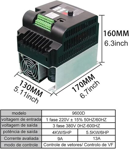2.2/4/5.5/7.5/11kw محول التردد 220 إلى 380 VFD إدخال المرحلة الواحدة وإخراج الطور الثلاثة (4KW5HP220VTO380V) in Saudi Arabia