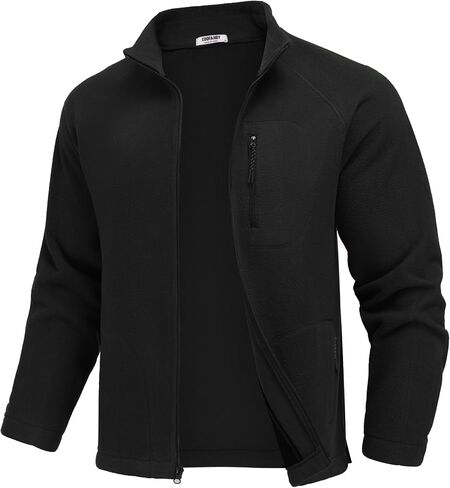 جاكيتات الصوف الصوفية للرجال Coofandy الكامل Zip Raglan Long Sleeve Lightweight Lighted Outdoor Warm Scedt مع جيوب in Saudi Arabia