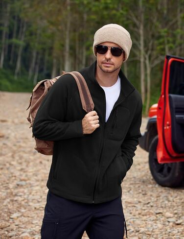 جاكيتات الصوف الصوفية للرجال Coofandy الكامل Zip Raglan Long Sleeve Lightweight Lighted Outdoor Warm Scedt مع جيوب in Saudi Arabia