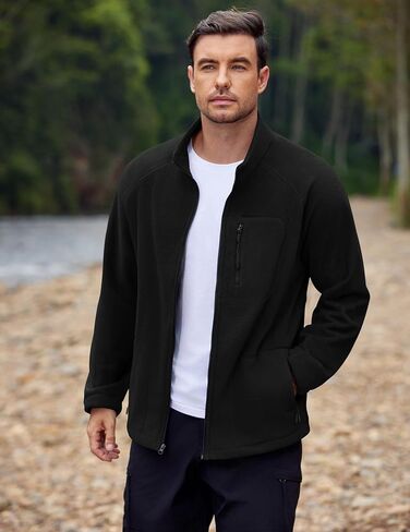 جاكيتات الصوف الصوفية للرجال Coofandy الكامل Zip Raglan Long Sleeve Lightweight Lighted Outdoor Warm Scedt مع جيوب in Saudi Arabia