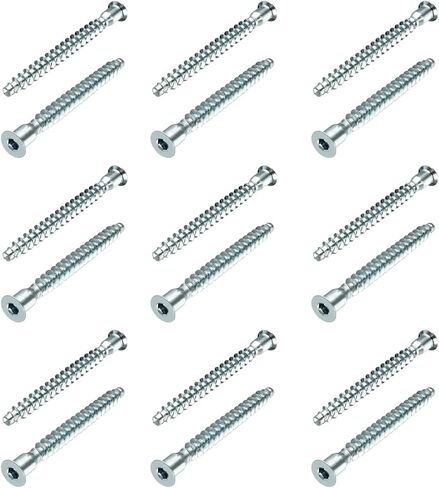 25 Pcs Silver Screws,M7 x 50mm, Hex Socket Drive Countersunk Self-Tapping Furniture Connecting Screw Set, Sturdy and Easy-to-Install, Screws in Saudi Arabia