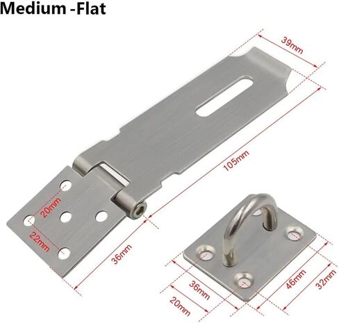 Stainless Steel Hasp Padlock 90 Degree Right Angle Door Clasp Lock Household Bolt Door Buckle with Screws 1Pcs(Medium-Right Angle) in Saudi Arabia