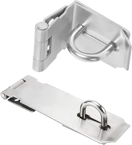 Stainless Steel Hasp Padlock 90 Degree Right Angle Door Clasp Lock Household Bolt Door Buckle with Screws 1Pcs(Medium-Right Angle) in Saudi Arabia