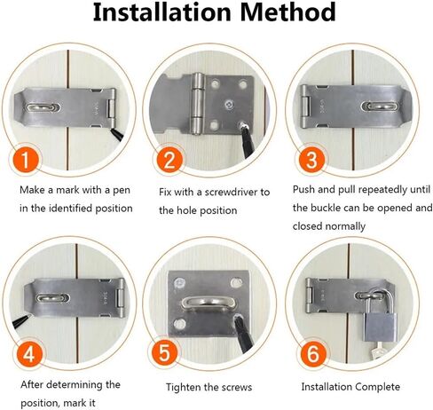 Stainless Steel Hasp Padlock 90 Degree Right Angle Door Clasp Lock Household Bolt Door Buckle with Screws 1Pcs(Medium-Right Angle) in Saudi Arabia