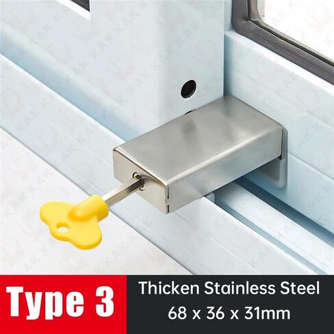 Adjustable Window Lock Stopper Locks Lock Non Punch Sliding Window Lock Hardware 1Pcs(Type 3) in Saudi Arabia