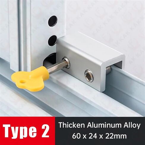 Adjustable Window Lock Stopper Locks Lock Non Punch Sliding Window Lock Hardware 1Pcs(Type 3) in Saudi Arabia