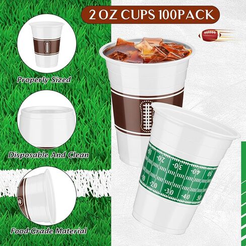 Baderke 50 PCS Game Day 16oz كرة قدم بلاستيك كؤوس كرة قدم يمكن التخلص منها بكميات كبيرة لحفلة كرات القدم وحدث الباب الخلفي ، وتوفير حفلات وحفلات مثالية لأعياد الميلاد تحت عنوان كرات القدم in Saudi Arabia