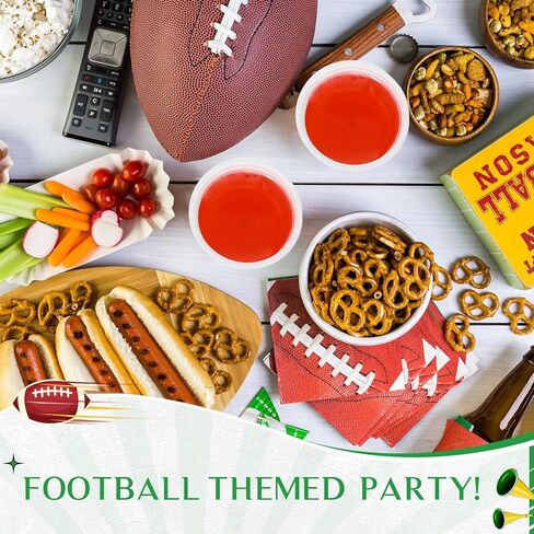 Baderke 50 PCS Game Day 16oz كرة قدم بلاستيك كؤوس كرة قدم يمكن التخلص منها بكميات كبيرة لحفلة كرات القدم وحدث الباب الخلفي ، وتوفير حفلات وحفلات مثالية لأعياد الميلاد تحت عنوان كرات القدم in Saudi Arabia
