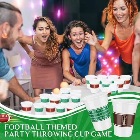 Baderke 50 PCS Game Day 16oz كرة قدم بلاستيك كؤوس كرة قدم يمكن التخلص منها بكميات كبيرة لحفلة كرات القدم وحدث الباب الخلفي ، وتوفير حفلات وحفلات مثالية لأعياد الميلاد تحت عنوان كرات القدم in Saudi Arabia