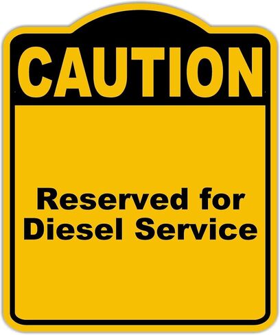 محفوظة لخدمة الديزل تحذير أصفر أسود الألومنيوم المركب 8.5 × 10 بوصات in Kuwait