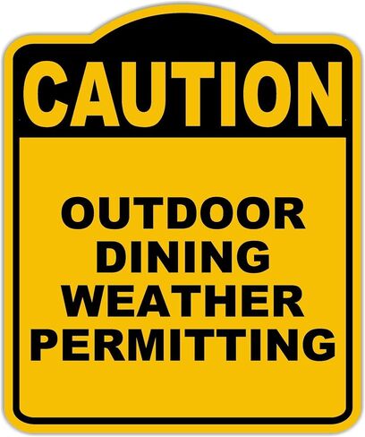 طقس الطعام في الهواء الطلق يسمح بحذر أصفر أسود الألومنيوم المركب المركب 20 × 24 بوصة in Kuwait