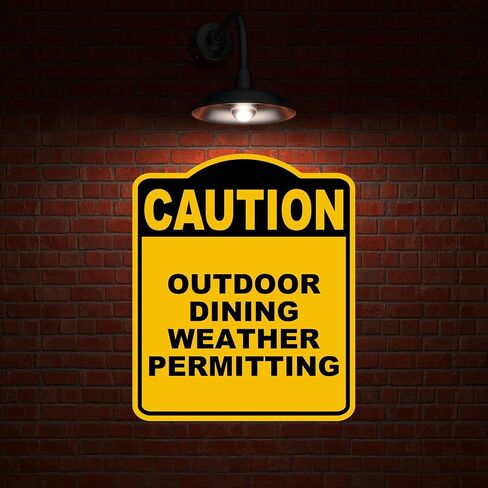 طقس الطعام في الهواء الطلق يسمح بحذر أصفر أسود الألومنيوم المركب المركب 20 × 24 بوصة in Kuwait