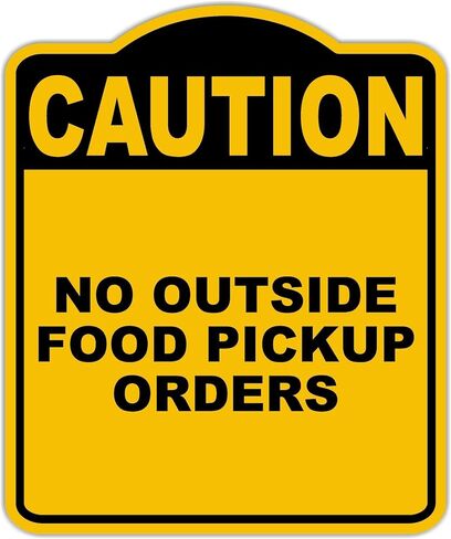 لا أوامر بيك آب خارجية خارجي تحذير علامة مركب من الألومنيوم الأسود الصفراء 15 × 18 بوصة in Kuwait