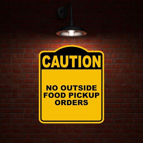 لا أوامر بيك آب خارجية خارجي تحذير علامة مركب من الألومنيوم الأسود الصفراء 15 × 18 بوصة in Kuwait