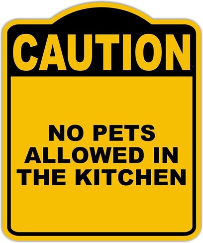 لا يوجد حيوانات أليفة مسموح بها في المطبخ تحذير الصفراء المركب الأسود المركب 20 × 24 بوصة in Kuwait