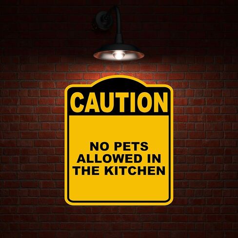 لا يوجد حيوانات أليفة مسموح بها في المطبخ تحذير الصفراء المركب الأسود المركب 20 × 24 بوصة in Kuwait