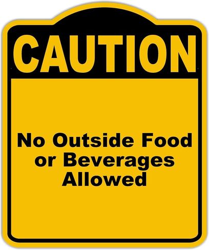 لا يوجد طعام خارجي أو مشروبات يسمح بحذر أصفر أسود مركب مركب 20 × 24 بوصة in Kuwait