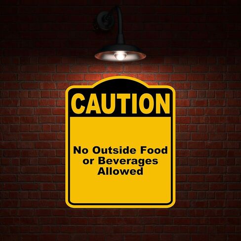 لا يوجد طعام خارجي أو مشروبات يسمح بحذر أصفر أسود مركب مركب 20 × 24 بوصة in Kuwait