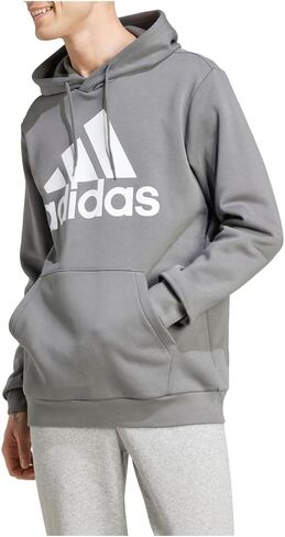 adidas Mens Essentials Fleece Hoodie Athletic Outerwear Casual - Grey - Size XL in Saudi Arabia