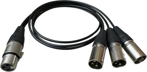Premium 3 Way XLR Splitter Cable, Microphone Y Cable for Professional Audio Recording - 2ft Balanced (1 Female to 3 Male) in Saudi Arabia