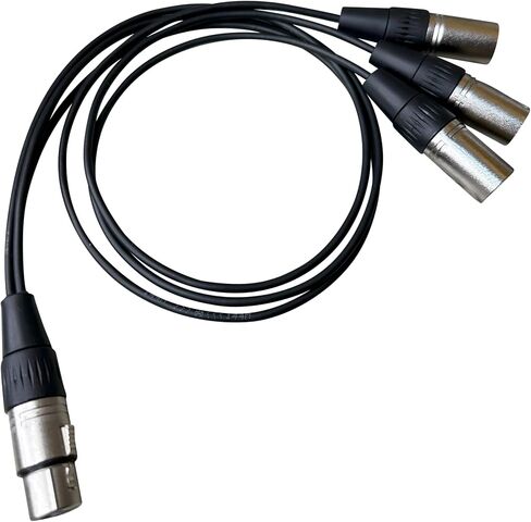 Premium 3 Way XLR Splitter Cable, Microphone Y Cable for Professional Audio Recording - 2ft Balanced (1 Female to 3 Male) in Saudi Arabia