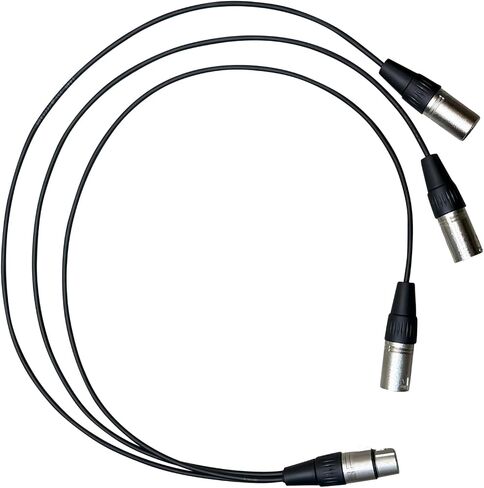 Premium 3 Way XLR Splitter Cable, Microphone Y Cable for Professional Audio Recording - 2ft Balanced (1 Female to 3 Male) in Saudi Arabia