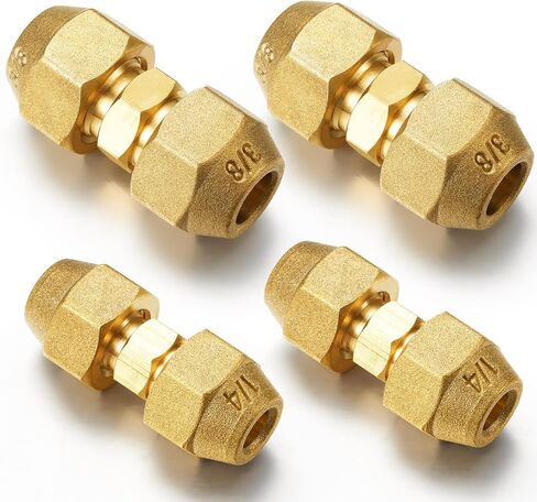 4 PCS 1/4 "3/8" أنبوب النحاس موصلات مفصل أنابيب توصيل أنابيب مقترن مع مواعيد مصابيح التوهج لتكييف تكييف HVAC أنبوب النحاس in Saudi Arabia