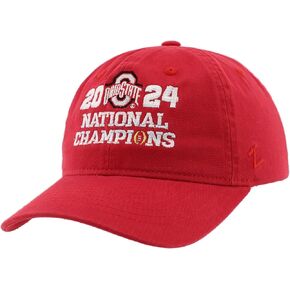 Zhats Standard Ohio State Buckeyes National Champs 2024 Football Alemble Hat Red Block مرخص رسميًا رسميًا in Kuwait