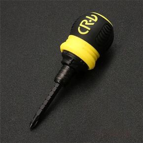Ratchet Screwdriver Set Short Handle Cross Groove Drill Head Telescopic Detachable Steel Screw 1Pcs(Black) in Saudi Arabia