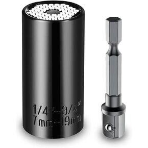 Universal Socket Multi Purpose Wrench Extension Rod Electric Hand Drill Screw Tool Set 1Pcs(Silver) in Saudi Arabia