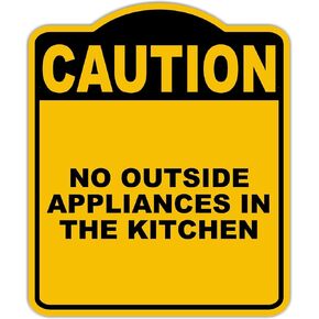 لا توجد أجهزة خارجية في المطبخ تحذير الصفراء المركب الأسود المركب 8.5 × 10 بوصات in Kuwait