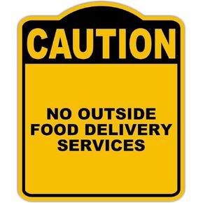 لا توجد خدمات توصيل الطعام الخارجية تحذير علامة مركبة من الألومنيوم الأسود الصفراء 20 × 24 بوصة in Kuwait