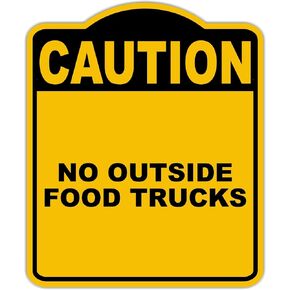 لا توجد شاحنات غذائية خارجية تحذير علامة مركب من الألومنيوم الأسود الصفراء 15 × 18 بوصة in Kuwait