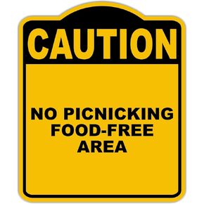 لا توجد منطقة خالية من الغذاء تحذير أصفر أسود الألومنيوم المركب 15 × 18 بوصة in Kuwait