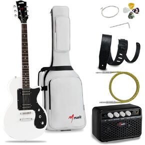 MLP-1 39 Inch Electric Guitar Kit, Beginner LP Full Size Solid Body Electric Guitar With HH Pickups, Gig Bag, Amplifier, Strap, Cable, Picks, String (Champagne Yellow) in Saudi Arabia