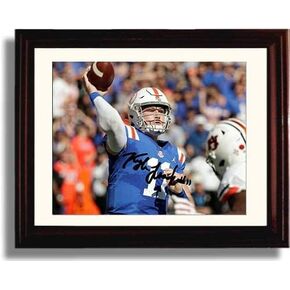 Kyle Trask Throwing Deep Florida Football Autograph Replica Print - Framed 8x10 in Saudi Arabia
