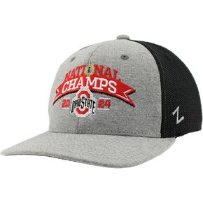 Zhats Standard Ohio State Buckeyes National Champs 2024 Football Snapback Hat Heather Heather Arch مرخصة رسميًا in Saudi Arabia