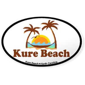CafePress Kure Beach NC Beach Design Oval Car Bumper Sticker in Saudi Arabia