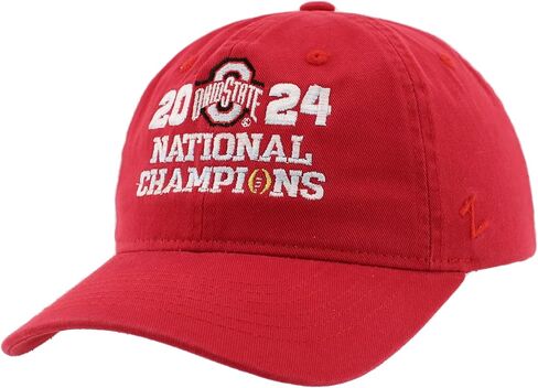 ZHATS Standard Ohio State Buckeyes National Champs 2024 Football Adjustable Hat Red Block Officially Licensed in Saudi Arabia