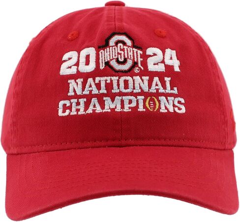 ZHATS Standard Ohio State Buckeyes National Champs 2024 Football Adjustable Hat Red Block Officially Licensed in Saudi Arabia
