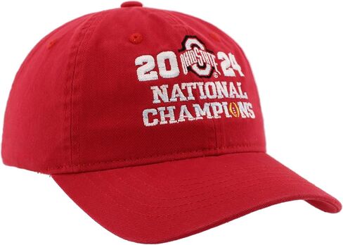 ZHATS Standard Ohio State Buckeyes National Champs 2024 Football Adjustable Hat Red Block Officially Licensed in Saudi Arabia