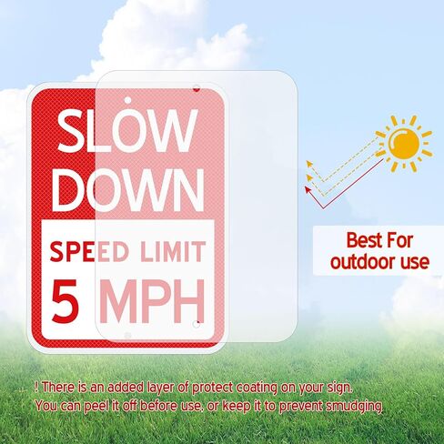 Silkfly 6 Pcs Yellow 5 Mph Signs Slow Down Speed Limit 16.5 x12 Inch Speed Limit Safety Sign Reflective Thickened Aluminum with Ink Rust Resistant UV Protected and Weatherproof Easy Mounting in Saudi Arabia