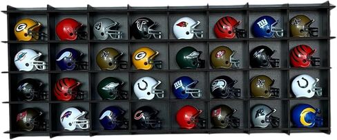 32 / 6 Color Mini Helmet Display Case,Mini Football Helmets,Football Helmet Display Case,Mini Football Helmet Organizer (Maple) in Saudi Arabia