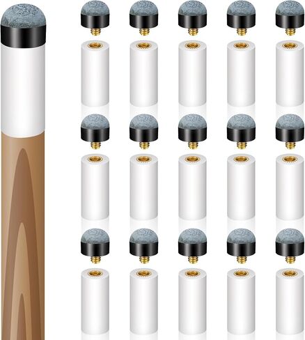 16 Sets Pool Cue Tips Replacement Kit, Screw on Billiard Pool Stick Tips with White Cue Stick Ferrules, 12mm (Blue) in Saudi Arabia
