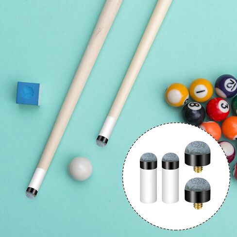 16 Sets Pool Cue Tips Replacement Kit, Screw on Billiard Pool Stick Tips with White Cue Stick Ferrules, 12mm (Blue) in Saudi Arabia