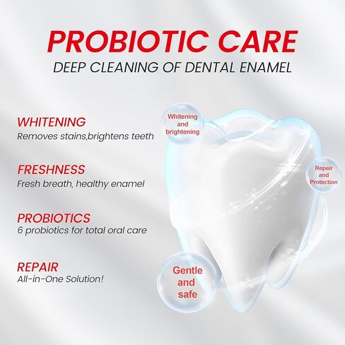 معجون الأسنان SP-6 ، التنفس الطازج التبريد ، وحزمة معجون أسنان تبييض 7-برو | 6 بروبيوتيك لصحة الفم ، خالية من الفلورايد ، آمنة للمينا ، التبييض العميق والنضارة in Kuwait