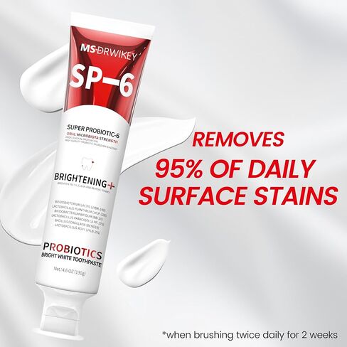 معجون الأسنان SP-6 ، التنفس الطازج التبريد ، وحزمة معجون أسنان تبييض 7-برو | 6 بروبيوتيك لصحة الفم ، خالية من الفلورايد ، آمنة للمينا ، التبييض العميق والنضارة in Kuwait