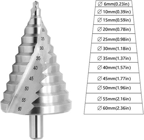 HSS 6-60mm خطوة مخروطة القاطع بتات ثقب القاطع بتات مزدهر الحواف reamer 1pcs in Saudi Arabia