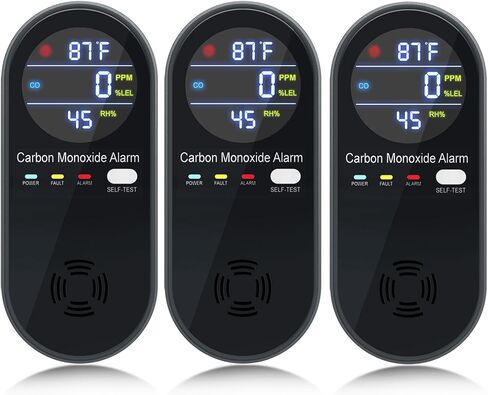 Carbon Monoxide Detectors Plug in, WESHLGD Portable Carbon Monoxide Detector for Travel,3 in 1 CO Alarm Plug in with Real-time Display(CO, Temp, Humidity) and Voice Alarm for Home RV in Kuwait