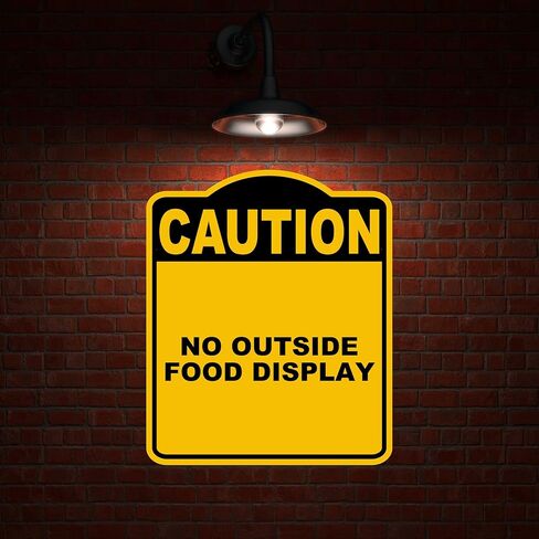 لا يوجد عرض خارجي من الطعام تحذير علامة مركب من الألومنيوم الأسود الصفراء 15 × 18 بوصة in Kuwait